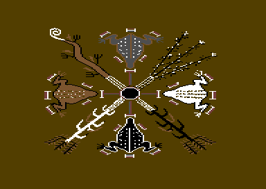 Navajo Sandpainting Art - Frogs and The Four Sacred Plants