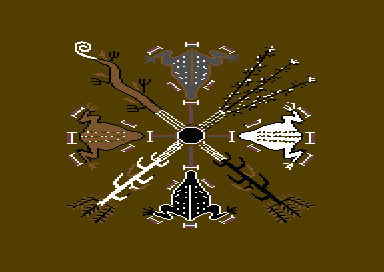Navajo Sandpainting Art - Frogs and The Four Sacred Plants