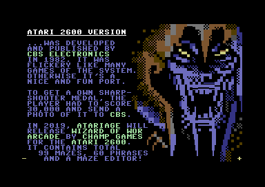 Wizard of Wor Sprite Comparison Demo - Atari 2600 Version